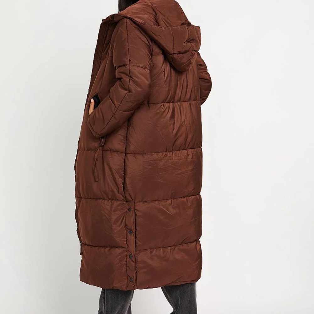 Brown Long Puffer Coat - Picture 3 of 3